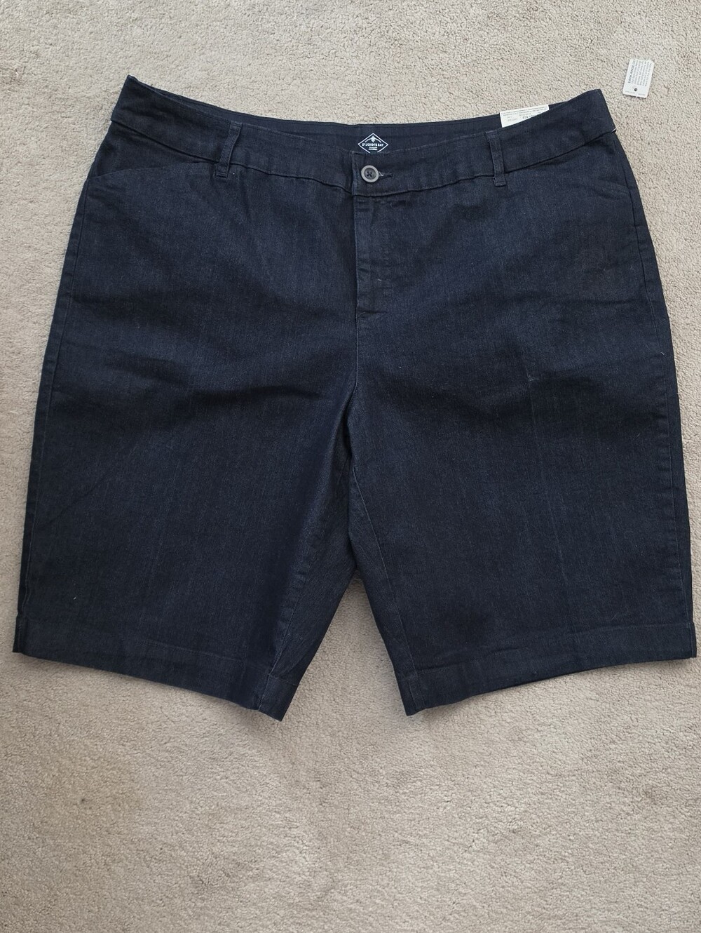 St. John's Bay Navy Flat-Front Women's Bermuda Shorts 20W